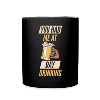 Sie Hatten Mich Bei Day Drinking Retro Beach - Tasse einfarbig - Schwarz - Vorne