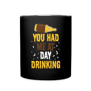 Sie Hatten Mich Bei Day Drinking Retro Beach - Tasse einfarbig - Schwarz - Vorne