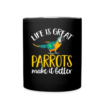 Yellow-breasted Macaw Parrot Blue And Yellow Macaw - Full Colour Mug - black - Front