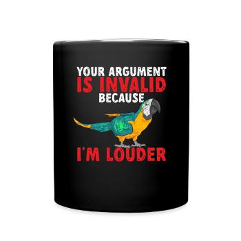 Ara à poitrine jaune Perroquet bleu et ara jaune - Mug uni - noir - Devant