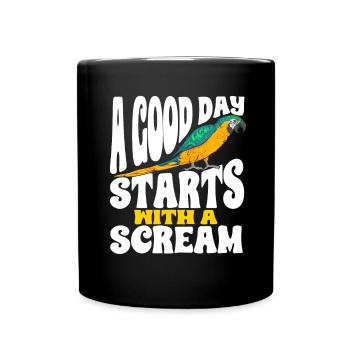 Yellow-breasted Macaw Parrot Blue And Yellow Macaw - Full Colour Mug - black - Front