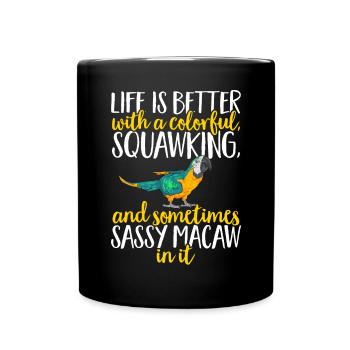 Gelbbrustara Papagei Blue And Yellow Macaw - Tasse einfarbig - Schwarz - Vorne