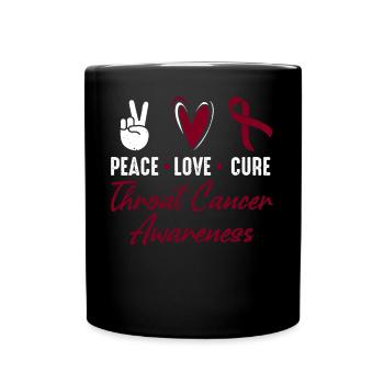 Peace, love, healing, throat cancer, - Full Colour Mug - black - Front