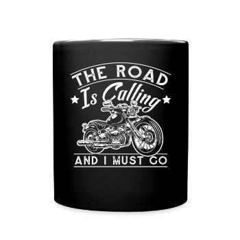 La route m’appelle et je dois partir - Mug uni - noir - Devant