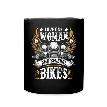 Biker Motorcyclist Motorcycle Bike Rider - Full Colour Mug - black - Front