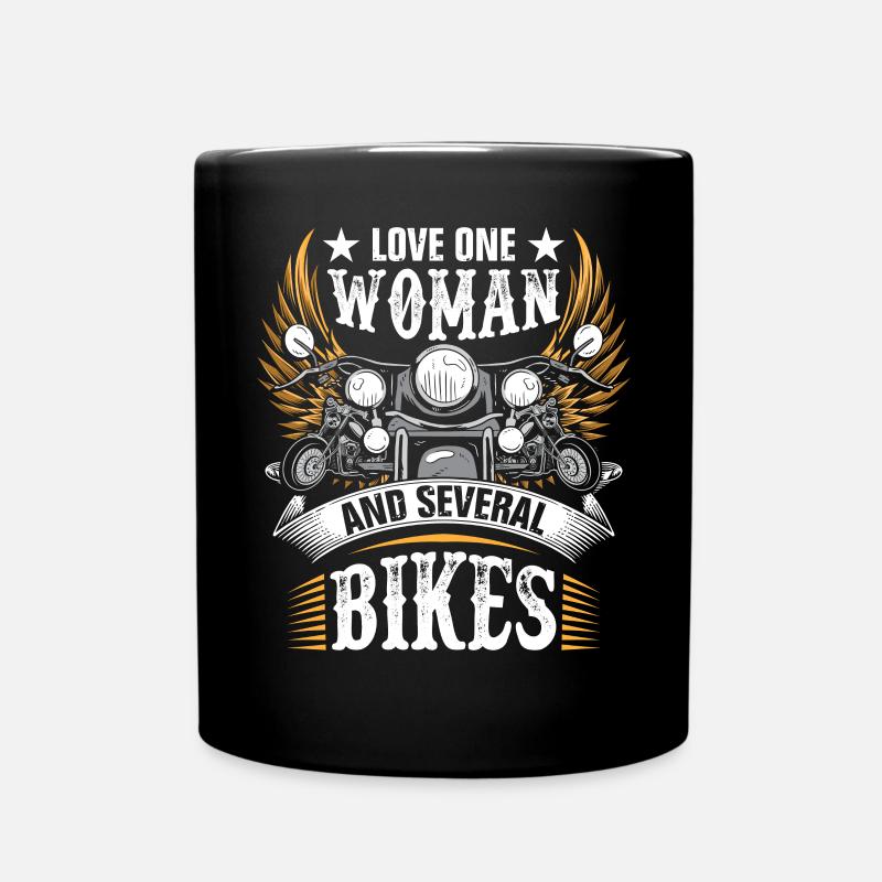 Biker, Motorradfahrer, Motorradfahrer, Motorradfahrer - Tasse einfarbig - Schwarz