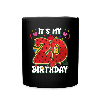20th Birthday Watermelon Summer Gift - Full Colour Mug - black - Front