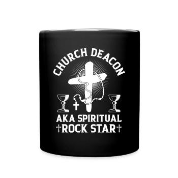 Church Deacon Religion Christian Faith Church - Full Colour Mug - black - Front
