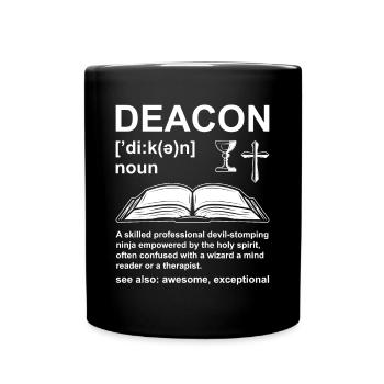 Church Deacon Religion Christian Faith Church - Full Colour Mug - black - Front