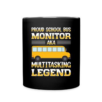 School Bus Monitor Bus Attendant School Transport - Full Colour Mug - black - Front