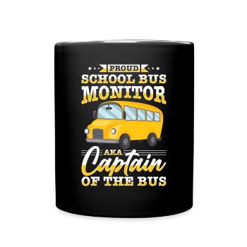 School Bus Monitor Bus Attendant School Transport - Full Colour Mug - black - Front