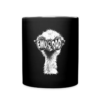 Emu Papa Drôle de tête d’autruche Cadeau de ratite - Mug uni - noir - Devant
