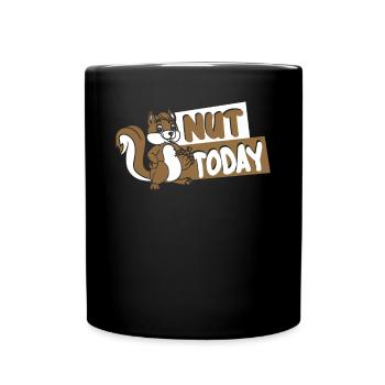 Nut Today Fuchshörnchen Grauhörnchen Squirrel - Tasse einfarbig - Schwarz - Vorne