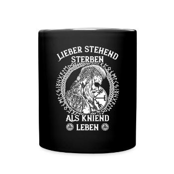 Ehre und Stolz Wikinger Spruch keltischen Knoten - Tasse einfarbig - Schwarz - Vorne