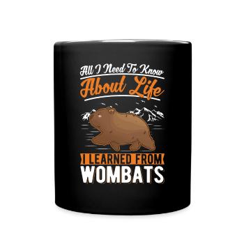 Wombat Australien - Tasse einfarbig - Schwarz - Vorne