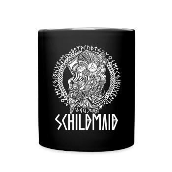 Wikinger Frau - Schildmaid Kriegerin Schönheit - Tasse einfarbig - Schwarz - Vorne