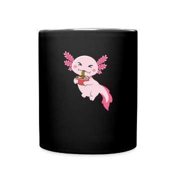 Axolotl Lustiger Mexikanischer Salamander Axolotl - Tasse einfarbig - Schwarz - Vorne