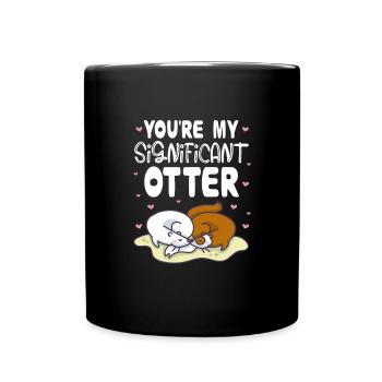 Loutre de mer Loutre Cadeau de loutre - Mug uni - noir - Devant