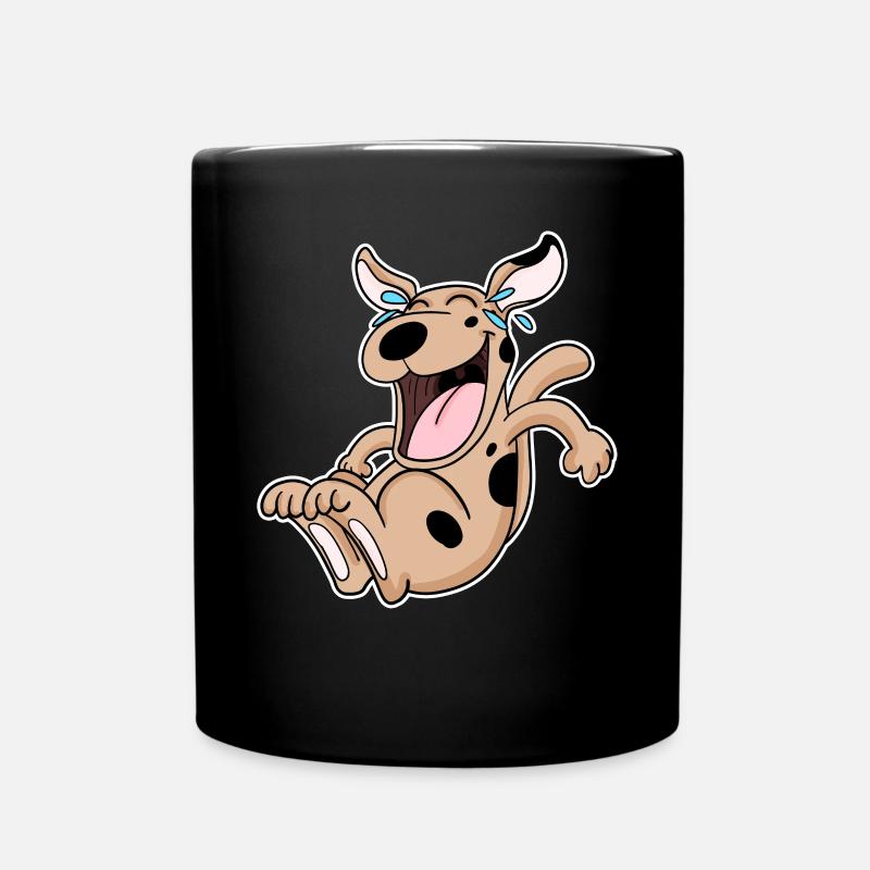 Lachender Hund - Tasse einfarbig - Schwarz