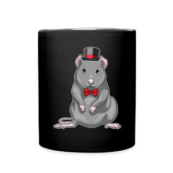 Ratte Bräutigam Zylinder Hochzeit - Tasse einfarbig - Schwarz - Vorne
