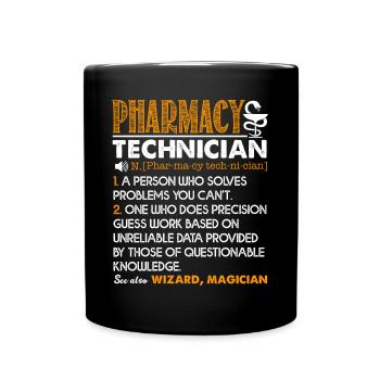 Pharmacy Technician Pharmacy Technician Definition - Full Colour Mug - black - Front