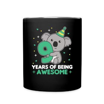 Koala pour les enfants de 9 ans de neuf ans - Mug uni - noir - Devant