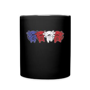 Axolotl for the Fourth of July USA flag Axolotls - Full Colour Mug - black - Front