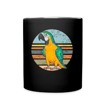 Ara à poitrine jaune Perroquet bleu et ara jaune - Mug uni - noir - Devant