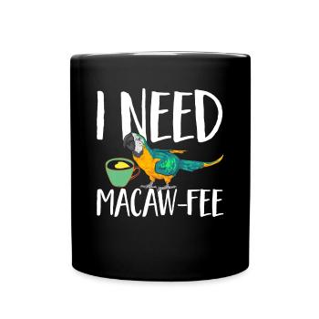 Yellow-breasted Macaw Parrot Blue And Yellow Macaw - Full Colour Mug - black - Front