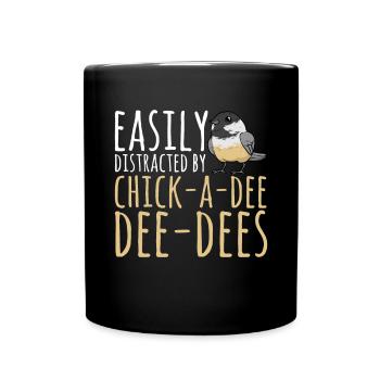 Bird Chickadee Bird Watching - Full Colour Mug - black - Front