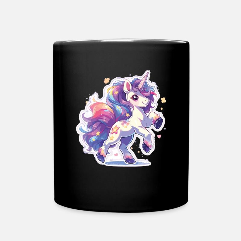 Süßes Einhorn Unicorns Einhörner - Tasse einfarbig - Schwarz