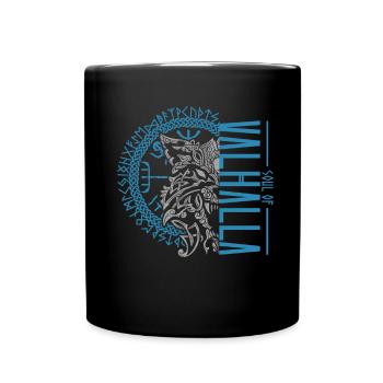 Celtic Viking Knot Wolf - Soul of Valhalla - Full Colour Mug - black - Front