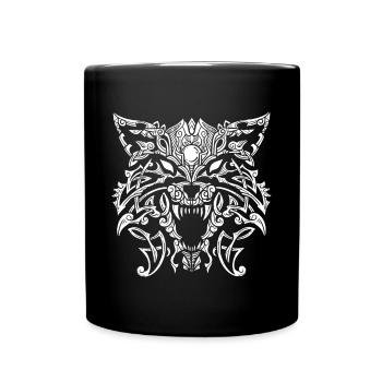 Fenrir Wolf & Celtic Knot - Viking Design - Mug uni - noir - Devant