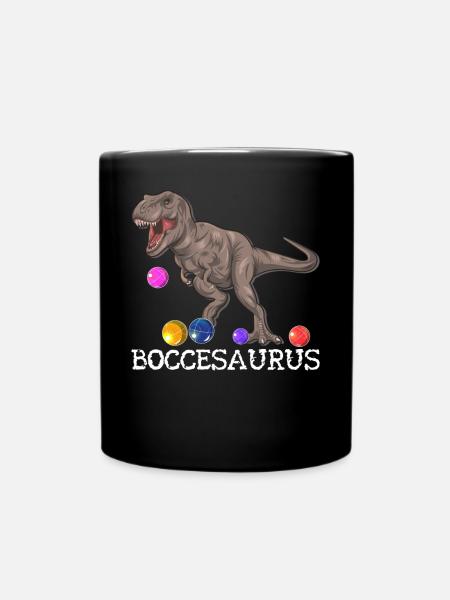 Lustiger Boccia-Kugelspieler Dinosaurier T-Rex - Tasse einfarbig - Schwarz