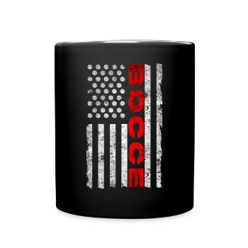 Bocce Ball Player USA Flag Patriotic - Full Colour Mug - black - Front