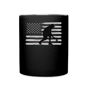 Bocce Ball Player USA Flag Patriotic - Full Colour Mug - black - Front