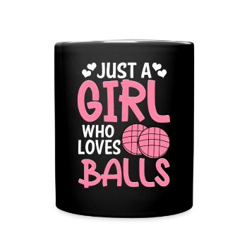 Bocce Ball Spieler - Tasse einfarbig - Schwarz - Vorne