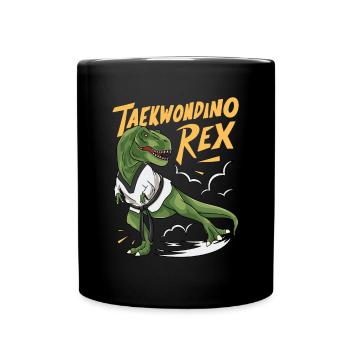 Taekwondino Rex Dinosaurier-Liebhaber T-rex - Tasse einfarbig - Schwarz - Vorne