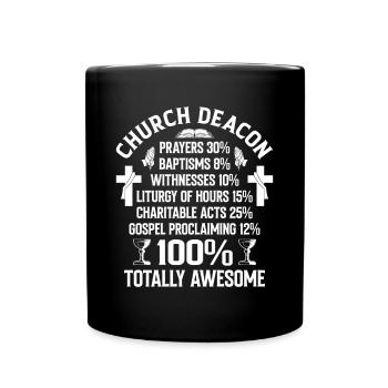 Church Deacon Religion Christian Faith Church - Full Colour Mug - black - Front