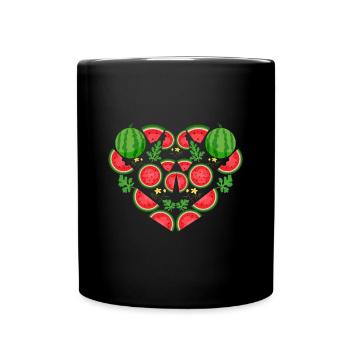 Pastèque - Mug uni - noir - Devant