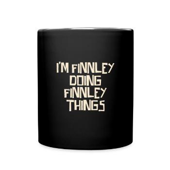 Je suis Finnley en train de faire des choses Finnley - Mug uni - noir - Devant