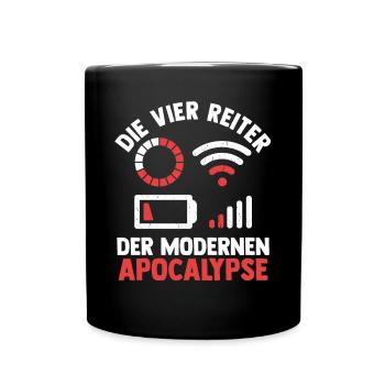 Die vier Reiter der modernen Apocalypse - Tasse einfarbig - Schwarz - Vorne