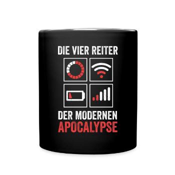 Die vier Reiter der modernen Apocalypse - Tasse einfarbig - Schwarz - Vorne