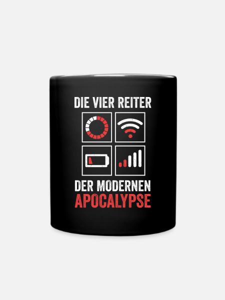 Die vier Reiter der modernen Apocalypse - Tasse einfarbig - Schwarz