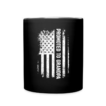 Promu au drapeau américain Grand-père Fête des pères - Mug uni - noir - Devant