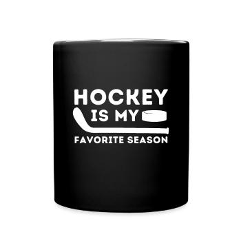 Eishockey ist meine Lieblingsjahreszeit - Funny Ice Hockey pl - Tasse einfarbig - Schwarz - Vorne