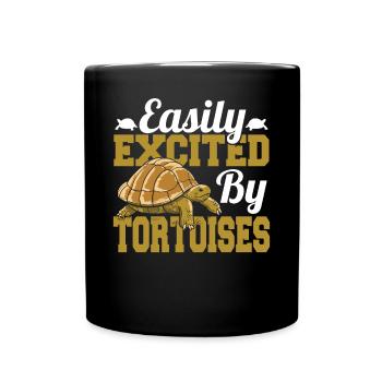 Turtle Lover Funny Easily Excited By Tortoises Rep - Tasse einfarbig - Schwarz - Vorne