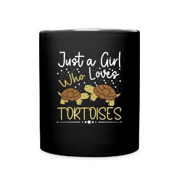 Cute Just A Girl Who Loves Tortoises Reptile Turtl - Full Colour Mug - black - Front