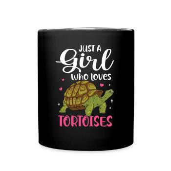 Turtle Reptile Women Cute Just A Girl Who Loves To - Full Colour Mug - black - Front