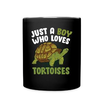 Just A Boy Who Loves Tortoises Men Reptile Turtle - Full Colour Mug - black - Front